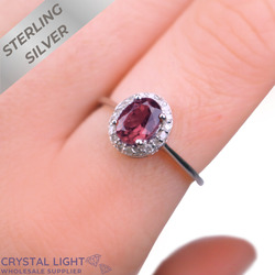 Sterling Silver Rings: Pink Tourmaline & Diamond Ring