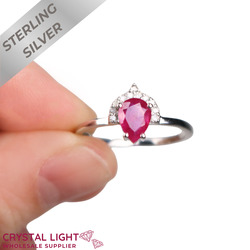 Sterling Silver Rings: Ruby & Diamond Ring
