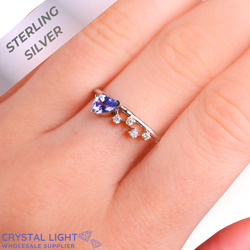 Sterling Silver Rings: Tanzanite & Diamond Ring