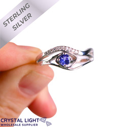 Sterling Silver Rings: Tanzanite & Diamond Ring