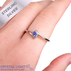 Sterling Silver Rings: Tanzanite & Diamond Ring