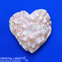 Hearts: Rainbow Aura Druse Heart