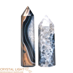 Polished Point Lots: Black Agate Polished Point Lot