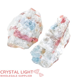 Crystal Specimen Lots: Pink Tourmaline with Aquamarine Specimen Lot