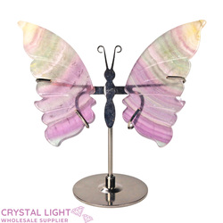 Display Pieces on Stand: Rainbow Fluorite Butterfly on Stand