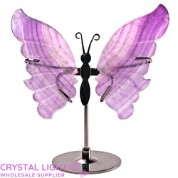 Display Pieces on Stand: Purple Fluorite Butterfly on Stand