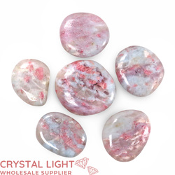 Flatstone Individuals and Lots: Quartz with Pink Tourmaline Flatstone Lot
