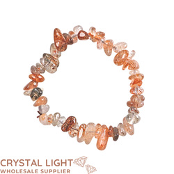 Chip Bead Bracelets: Red Rutilated Quartz Chip Bracelet