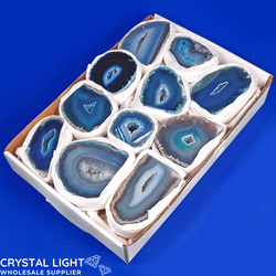 Geode Lots: Blue Agate Cut Base Geode Box Lot