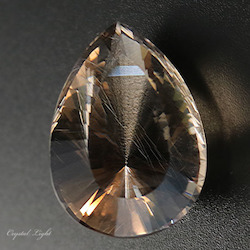 Cut Gemstones: Rutilated Smokey Quartz Pear Shape