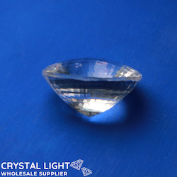 Cut Gemstones: Clear Quartz Round Brilliant Shape Gemstone