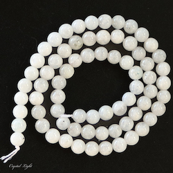 4,6 & 7mm Bead: White Moonstone 6mm Beads