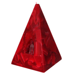 Crystal Candles: Pyramid Candle Ruby Large