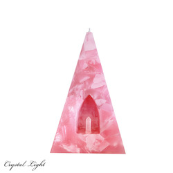 Crystal Candles: Pyramid Candle Rose Quartz Lrg