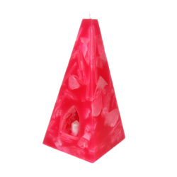 Crystal Candles: Pyramid Candle Rose Quartz Med