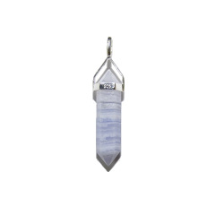 Terminated Pendant: Blue Lace Agate DT Pendant Sterling Silver