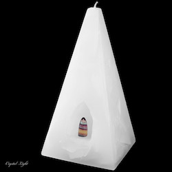 Crystal Candles: Pyramid Candle Selenite Med