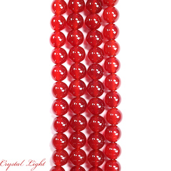 8mm Bead: Red Agate 8mm Round Beads