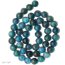 8mm Bead: Blue Apatite 8mm Round Beads
