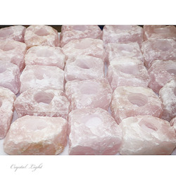 Candle Holders: Rose Quartz Candle Holder
