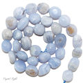Blue Lace Agate Tumble Beads