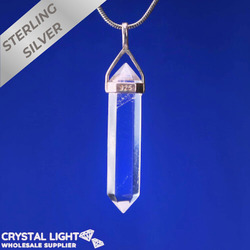 Sterling Silver Pendants: Clear Quartz DT Pendant