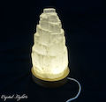 Selenite Lamp with Warm LED Stand