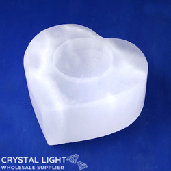 Candle Holders: Selenite Heart Candle Holder