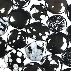 Flatstones by Quantity: Snowflake Obsidian Flatstone
