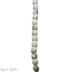 4,6 & 7mm Bead: Howlite 6mm Round Beads