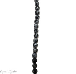 4,6 & 7mm Bead: Snowflake Obsidian 6mm Round Beads