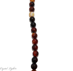 8mm Bead: Orange and Black Agate 8mm Round Beads