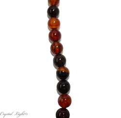 10mm Bead: Orange and Black Agate Mixed 10mm Round Beads