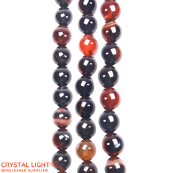 10mm Bead: Orange and Black Agate Beads 10mm