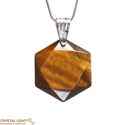 Hexagon Pendants: Tiger's Eye Hexagon Pendant