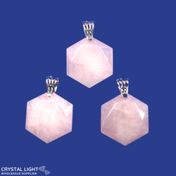 Hexagon Pendants: Rose Quartz Hexagon Pendant