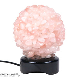 Sphere Lamps: Rose Quartz Tumble Lamp with LED