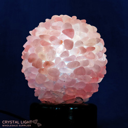 Sphere Lamps: Rose Quartz Tumble Lamp with LED