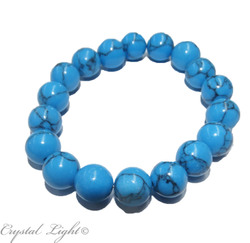 10mm Round Bead Bracelets: Light Blue Howlite 10mm Bracelet