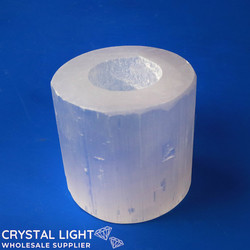 Selenite: Selenite Cylinder Candle Holder