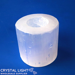 Selenite: Selenite Cylinder Candle Holder