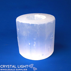 Selenite: Selenite Cylinder Candle Holder