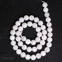 8mm Bead: White Moonstone 8mm Round Beads