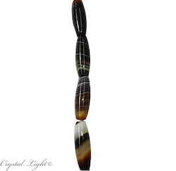 Rough and all other shapes: Black Striped Agate Cylinder Beads