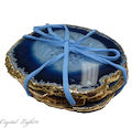 Blue Agate with Gold Trim Coaster Set
