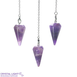 Pendulums: Chevron Amethyst Pendulum with Bead