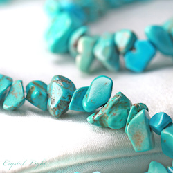Chip Beads: Light Blue Howlite Chip Beads