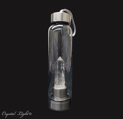 Crystal Drink Bottles: Clear Quartz Point Crystal Bottle