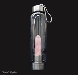 Crystal Drink Bottles: Rose Quartz Point Crystal Bottle