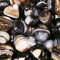 Tumbles by Weight: Black Striped Agate Tumble